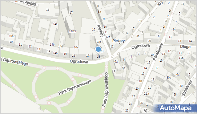 Poznań, Ogrodowa, 18, mapa Poznania