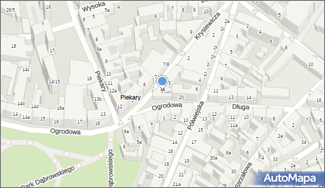 Poznań, Ogrodowa, 19, mapa Poznania