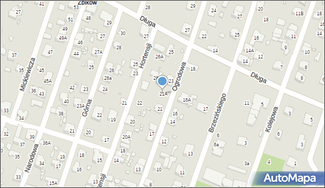 Pruszków, Ogrodowa, 21A, mapa Pruszków