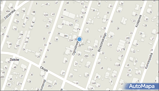 Pruszków, Ogrodowa, 28, mapa Pruszków