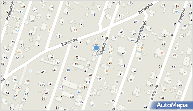 Pruszków, Ogrodowa, 47, mapa Pruszków