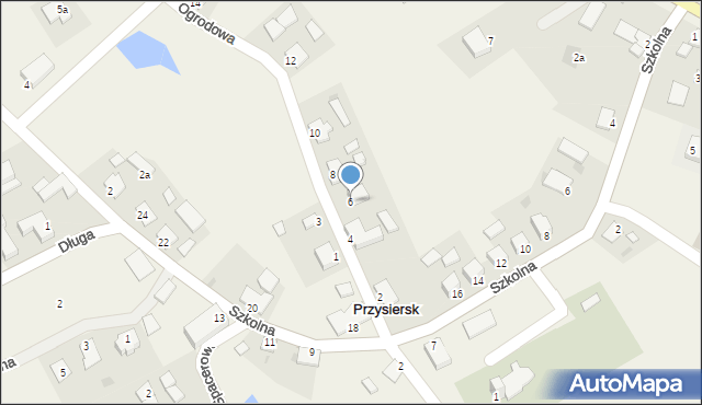 Przysiersk, Ogrodowa, 6, mapa Przysiersk