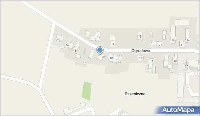 Pszeniczna, Ogrodowa, 8, mapa Pszeniczna