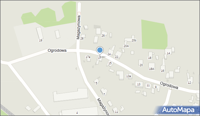 Pyskowice, Ogrodowa, 17, mapa Pyskowice