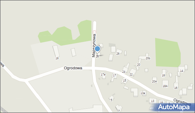 Pyskowice, Ogrodowa, 28, mapa Pyskowice