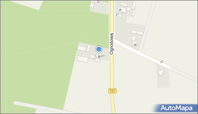 Radestów, Ogrodowa, 38, mapa Radestów