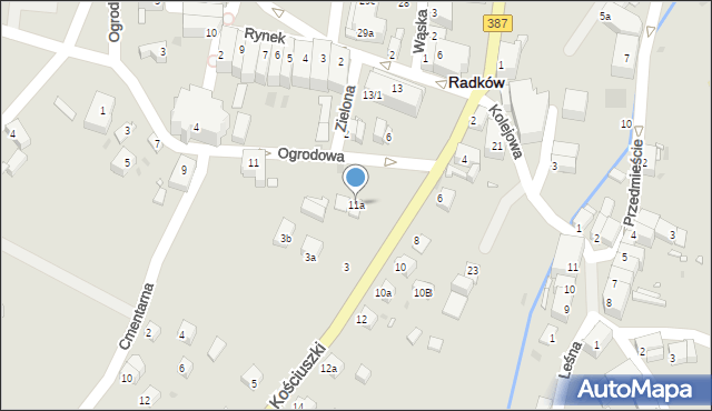 Radków, Ogrodowa, 11a, mapa Radków