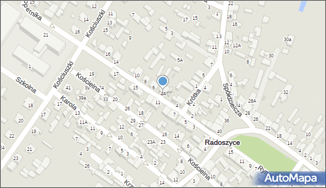 Radoszyce, Ogrodowa, 4A, mapa Radoszyce