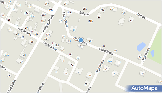 Radzionków, Ogrodowa, 21, mapa Radzionków