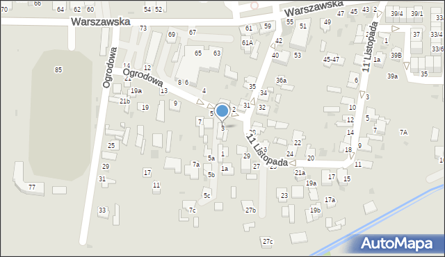 Radzyń Podlaski, Ogrodowa, 3, mapa Radzyń Podlaski