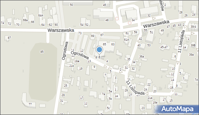 Radzyń Podlaski, Ogrodowa, 6, mapa Radzyń Podlaski