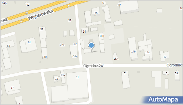 Reda, Ogrodników, 18, mapa Reda