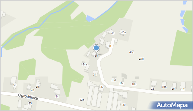 Roczyny, Ogrodnicza, 36, mapa Roczyny