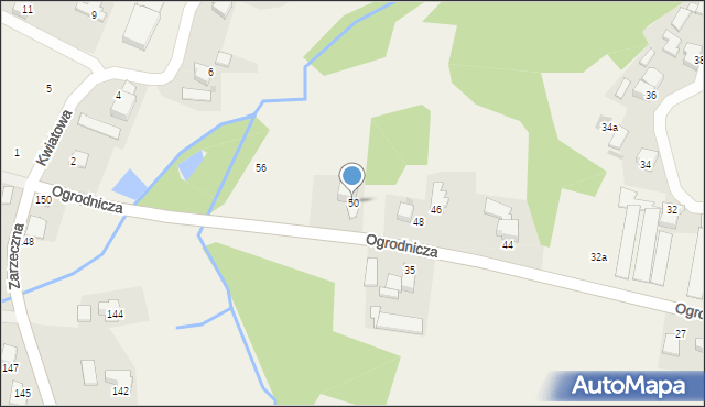 Roczyny, Ogrodnicza, 50, mapa Roczyny