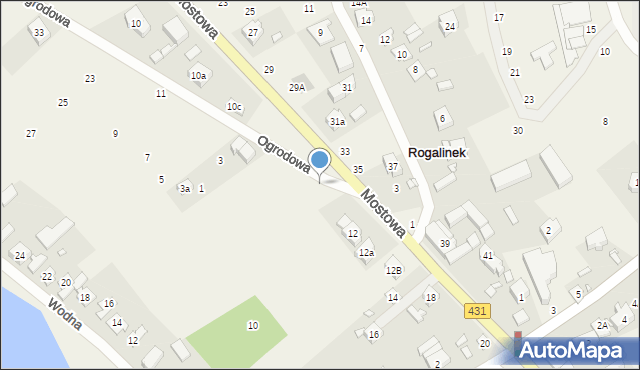 Rogalinek, Ogrodowa, 3, mapa Rogalinek