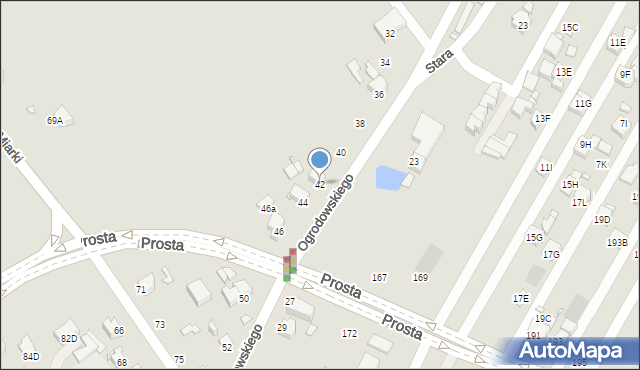 Rybnik, Ogrodowskiego Kazimierza, por., 42, mapa Rybnika