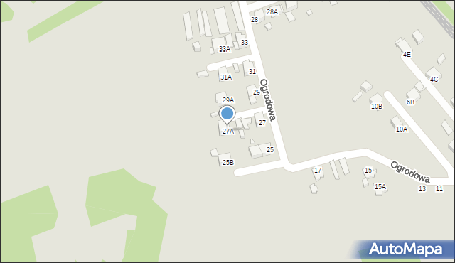 Rybnik, Ogrodowa, 27A, mapa Rybnika