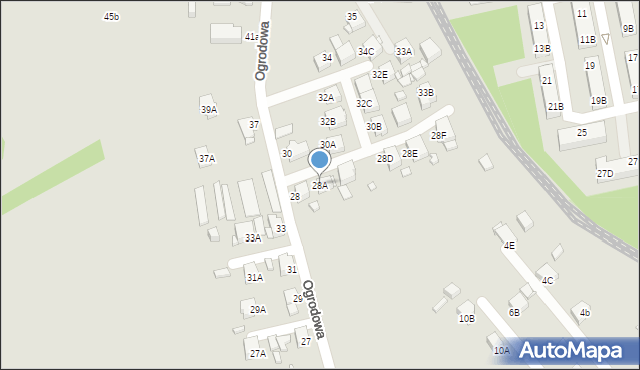 Rybnik, Ogrodowa, 28A, mapa Rybnika