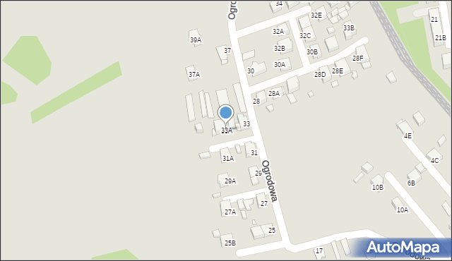 Rybnik, Ogrodowa, 33A, mapa Rybnika