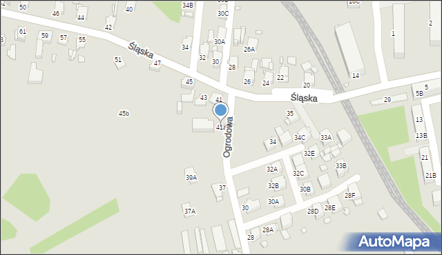 Rybnik, Ogrodowa, 41a, mapa Rybnika