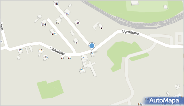 Rybnik, Ogrodowa, 5, mapa Rybnika