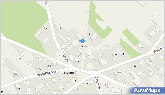 Rybno, Ogrodowa, 5, mapa Rybno