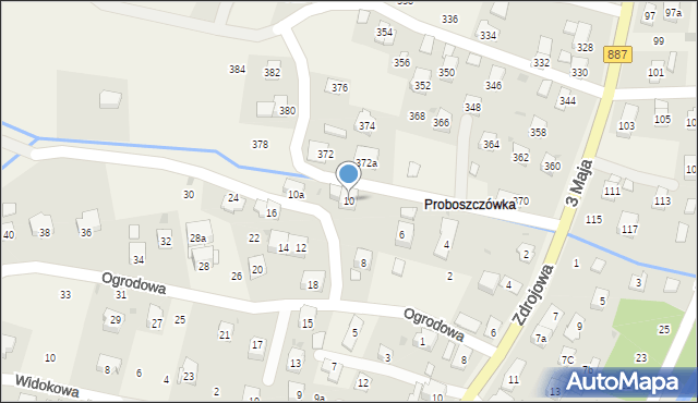 Rymanów-Zdrój, Ogrodowa, 10, mapa Rymanów-Zdrój