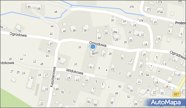 Rymanów-Zdrój, Ogrodowa, 29, mapa Rymanów-Zdrój