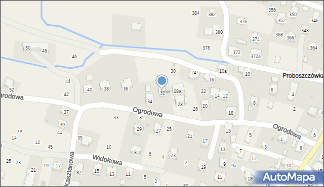 Rymanów-Zdrój, Ogrodowa, 32, mapa Rymanów-Zdrój