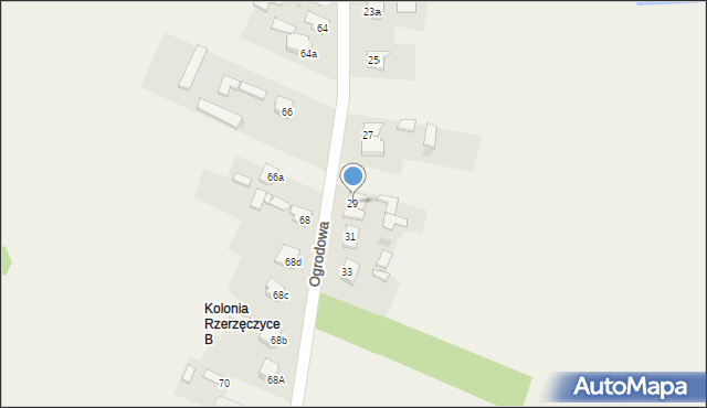 Rzerzęczyce, Ogrodowa, 29, mapa Rzerzęczyce