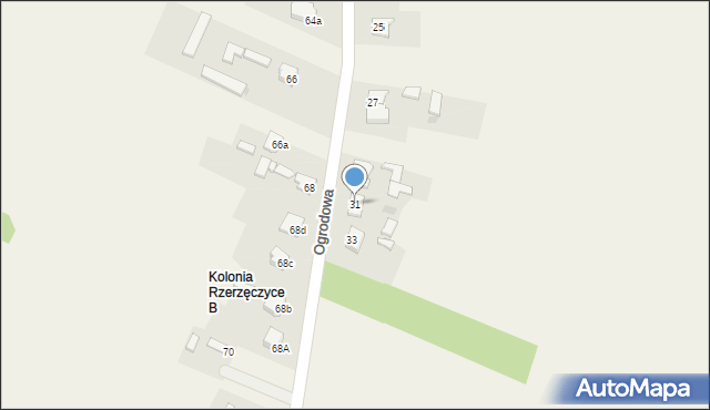 Rzerzęczyce, Ogrodowa, 31, mapa Rzerzęczyce