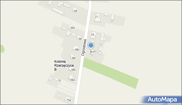 Rzerzęczyce, Ogrodowa, 33, mapa Rzerzęczyce