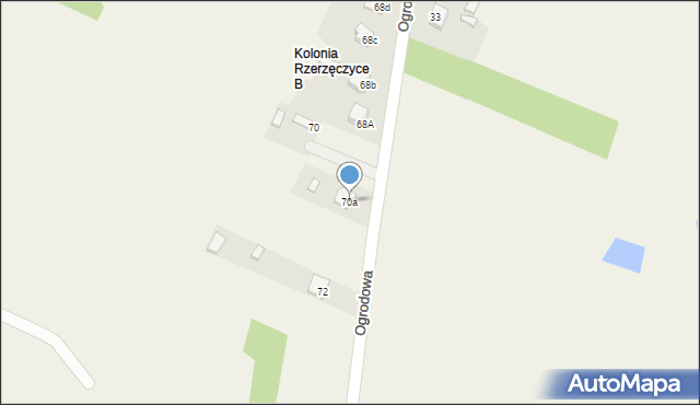 Rzerzęczyce, Ogrodowa, 70a, mapa Rzerzęczyce