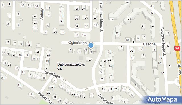 Rzeszów, Ogińskiego Michała Kleofasa, 2, mapa Rzeszów
