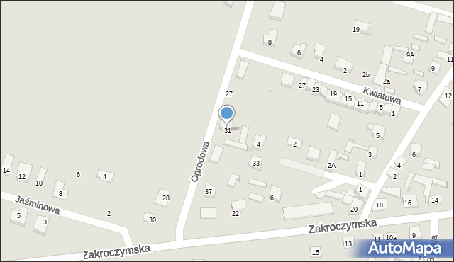 Serock, Ogrodowa, 31, mapa Serock