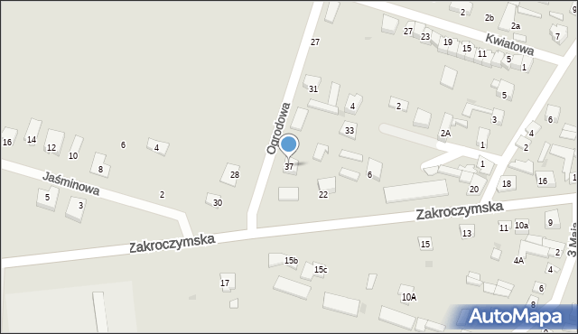 Serock, Ogrodowa, 37, mapa Serock