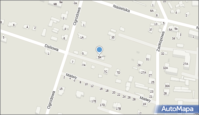 Serock, Ogrodowa, 5A, mapa Serock