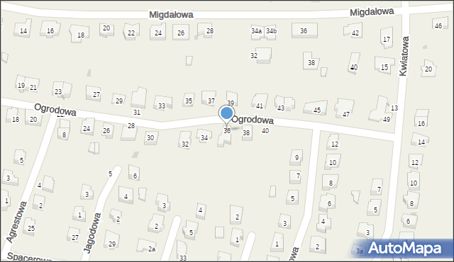 Siemianice, Ogrodowa, 36, mapa Siemianice