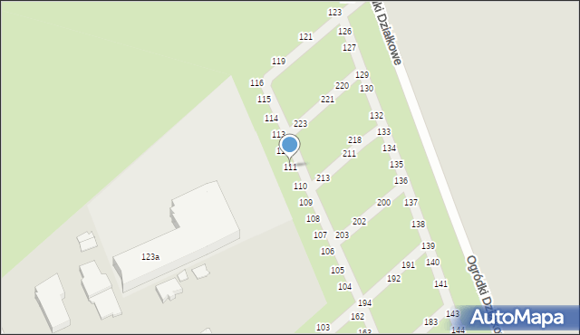 Sieradz, Ogródki Działkowe, 111, mapa Sieradz