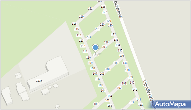 Sieradz, Ogródki Działkowe, 213, mapa Sieradz