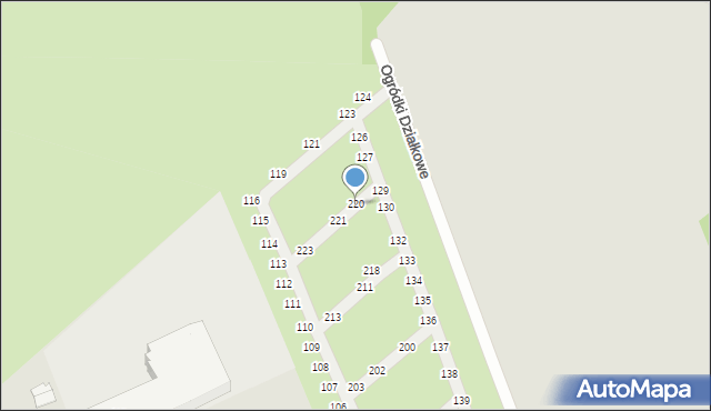 Sieradz, Ogródki Działkowe, 220, mapa Sieradz