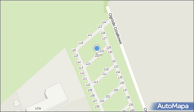Sieradz, Ogródki Działkowe, 221, mapa Sieradz