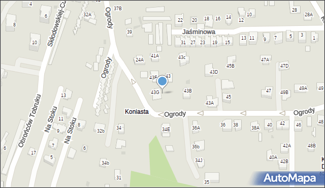 Skawina, Ogrody, 43c, mapa Skawina