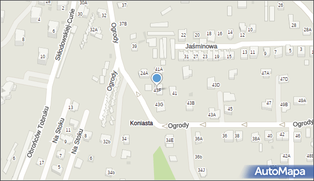 Skawina, Ogrody, 43F, mapa Skawina