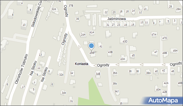 Skawina, Ogrody, 43G, mapa Skawina