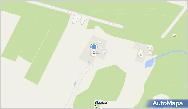 Słubica A, Ogrodowa, 23, mapa Słubica A