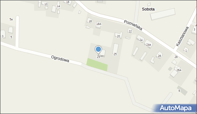 Sobota, Ogrodowa, 23, mapa Sobota