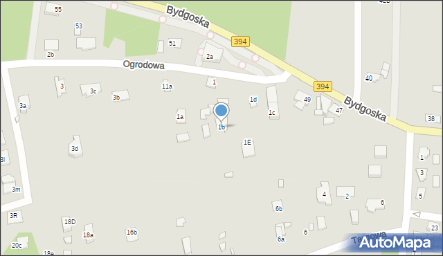 Solec Kujawski, Ogrodowa, 1b, mapa Solec Kujawski