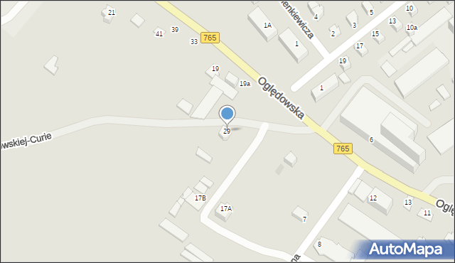 Staszów, Oględowska, 29, mapa Staszów