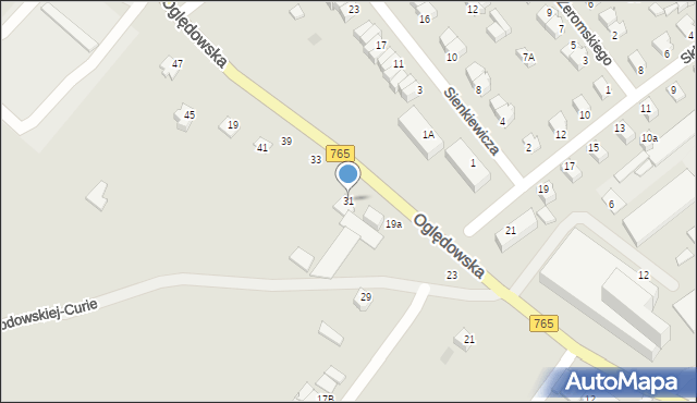 Staszów, Oględowska, 31, mapa Staszów